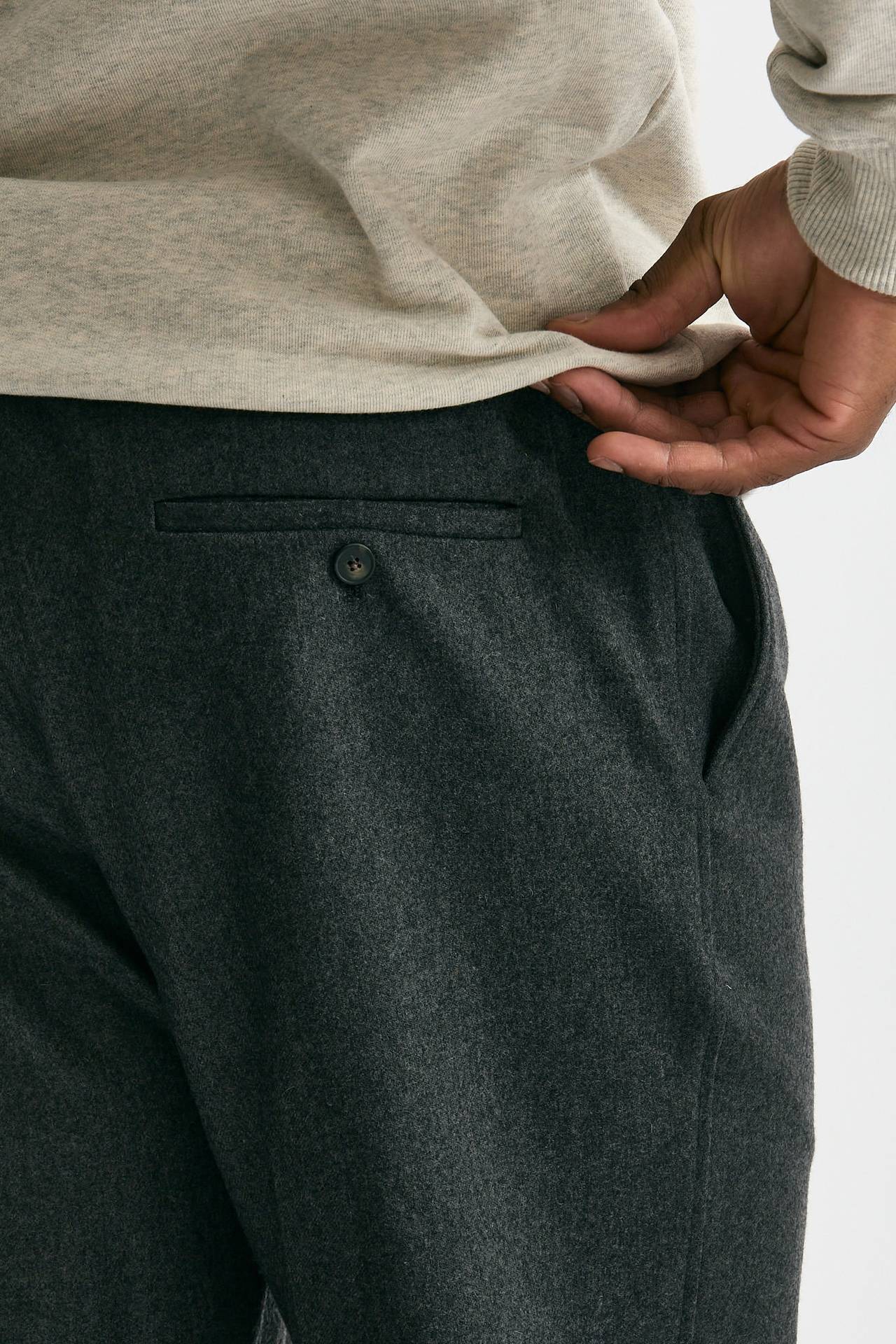 Pantalone lana e poliestere stretch grigio men Drôle de monsieur - 7