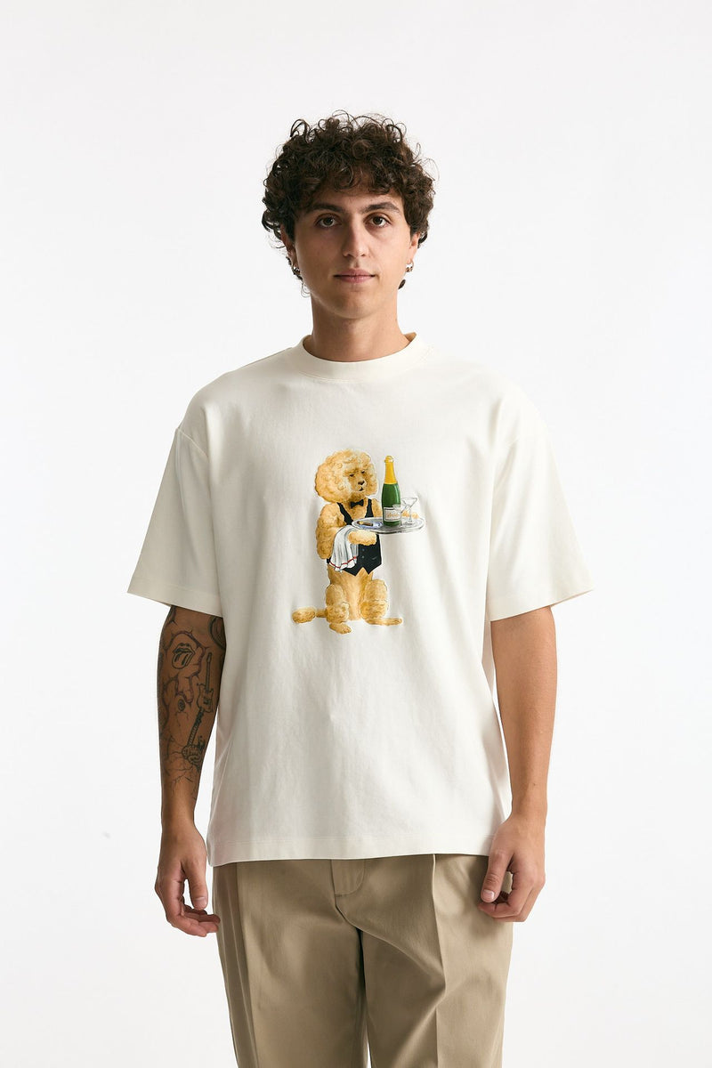 T-shirt in cotone panna men Drôle de monsieur - 1