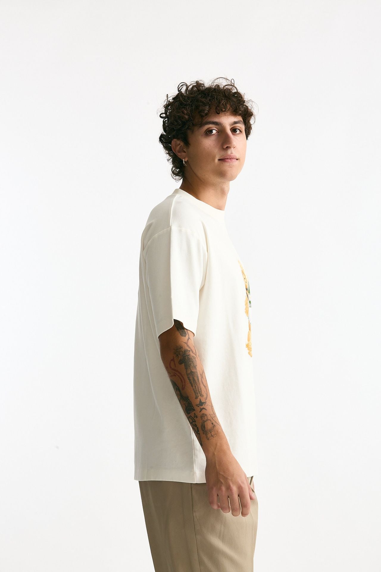 T-shirt in cotone panna men Drôle de monsieur - 3