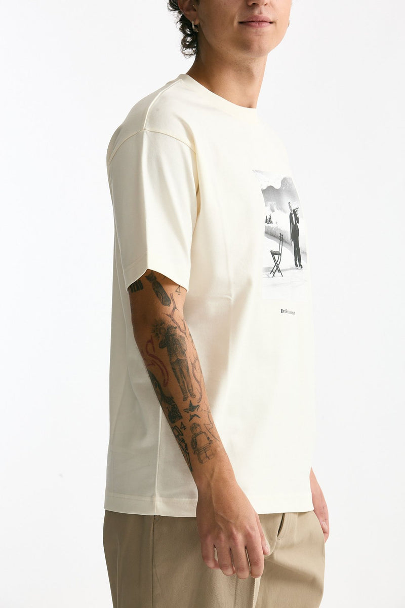 T-shirt in cotone panna stampa men Drôle de monsieur - 3