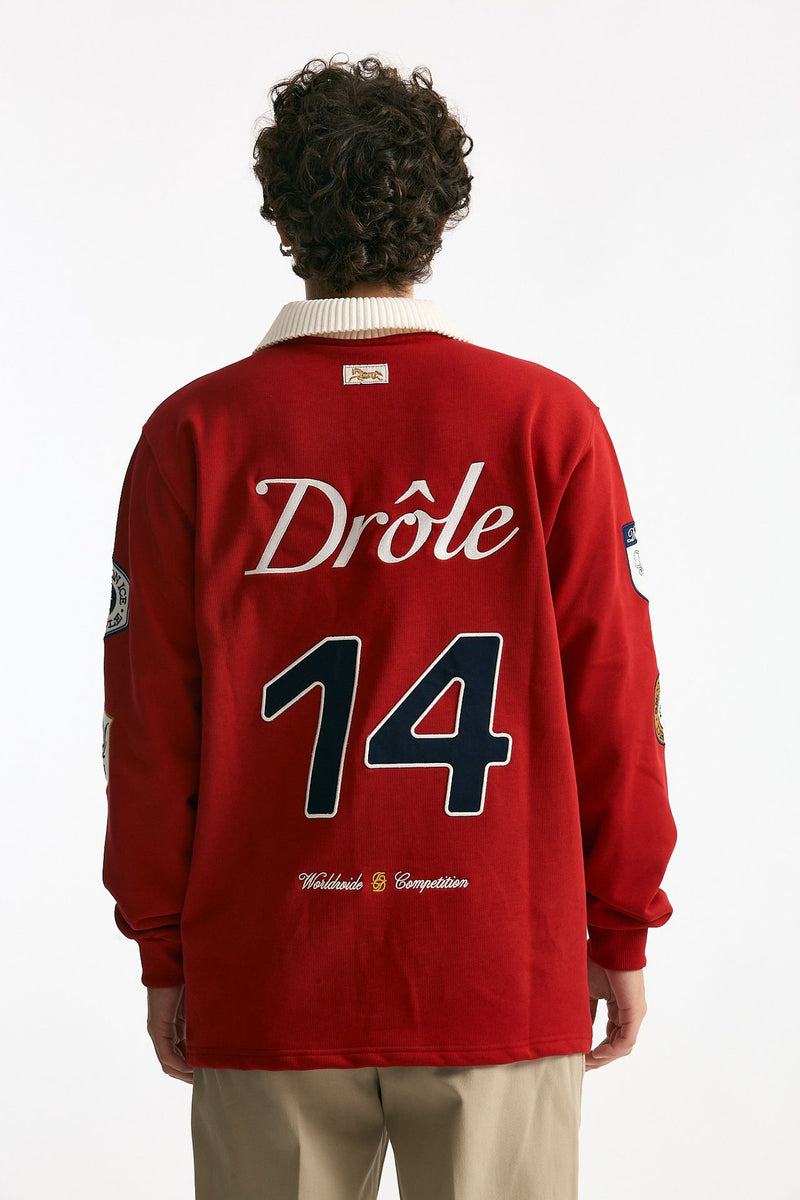 Felpa polo in cotone rosso men Drôle de monsieur - 4