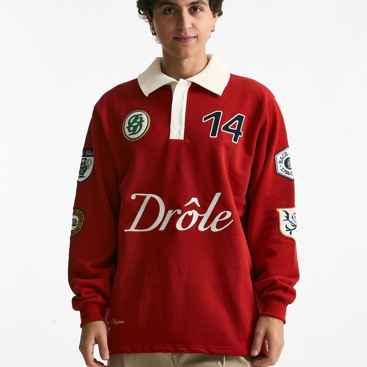Felpa polo in cotone rosso men Drôle de monsieur - 7