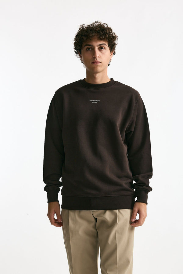 Felpa in cotone marrone men Drôle de monsieur