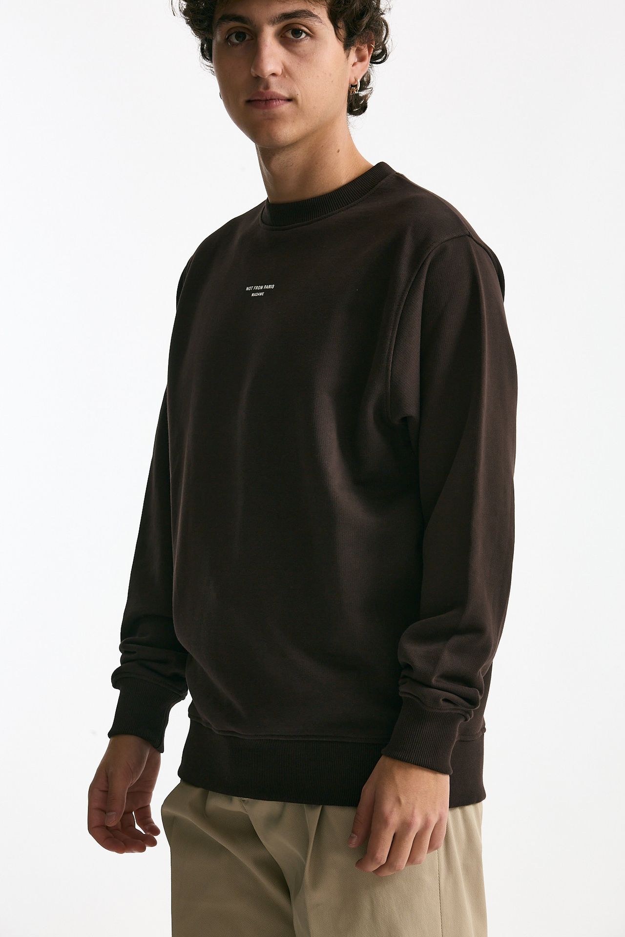 Felpa in cotone marrone men Drôle de monsieur - 1