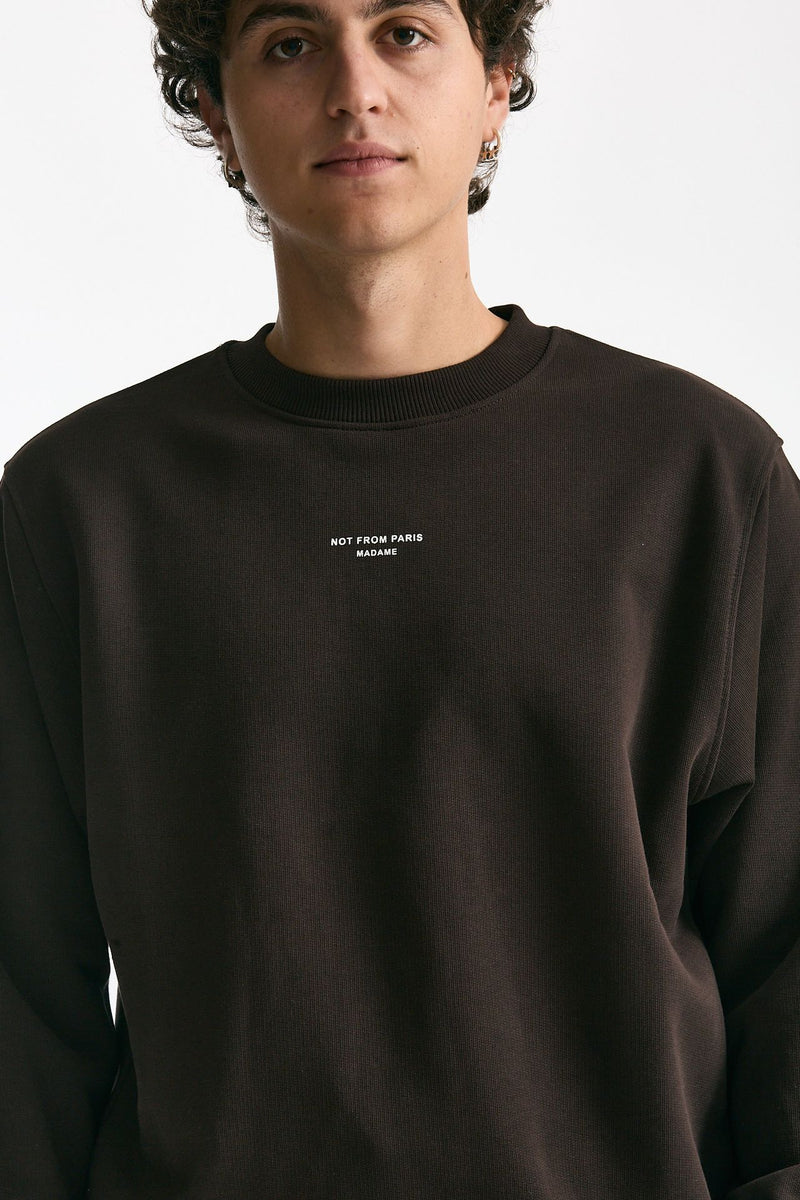 Felpa in cotone marrone men Drôle de monsieur - 5
