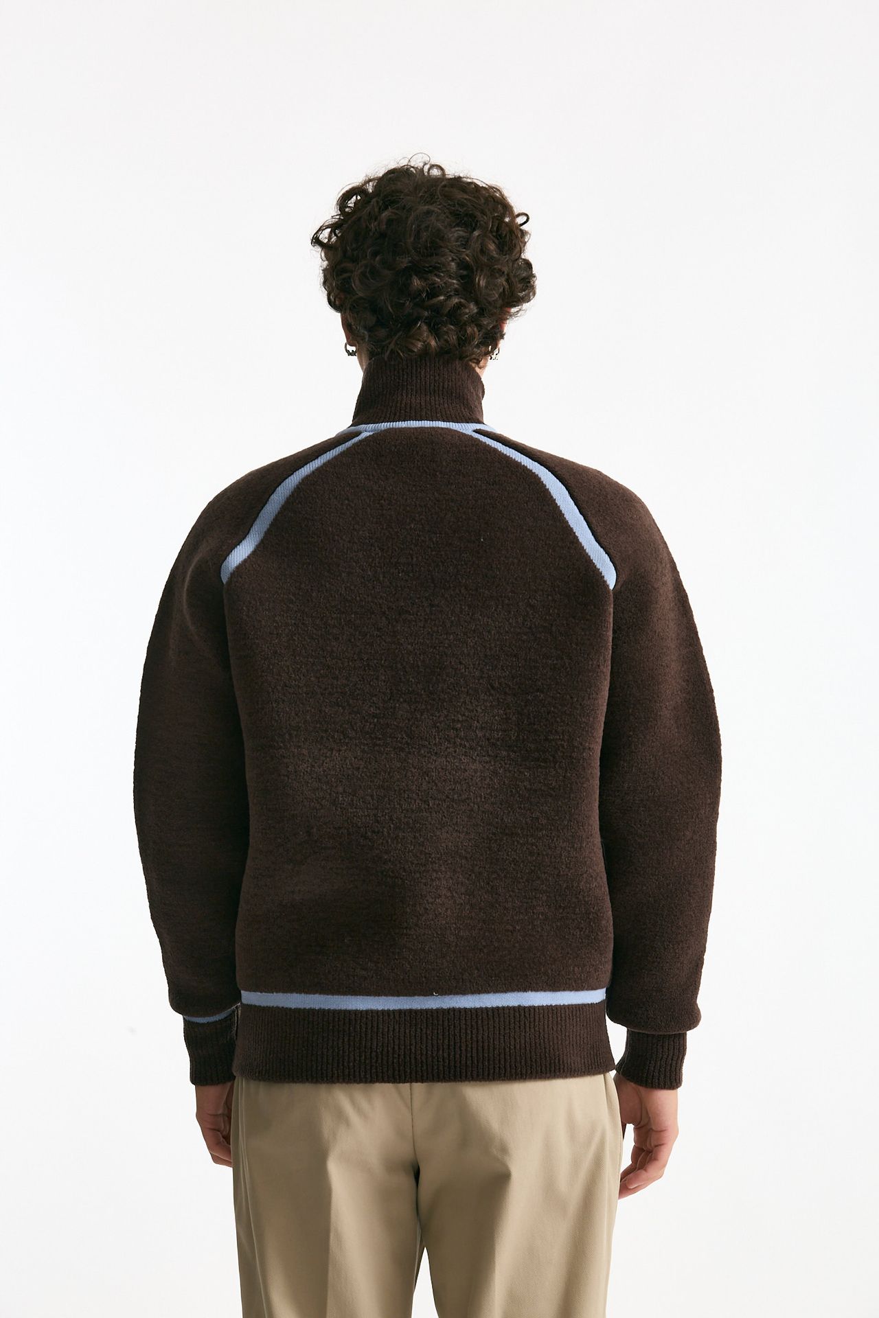 Maglia mezza zip marrone men Drôle de monsieur - 3