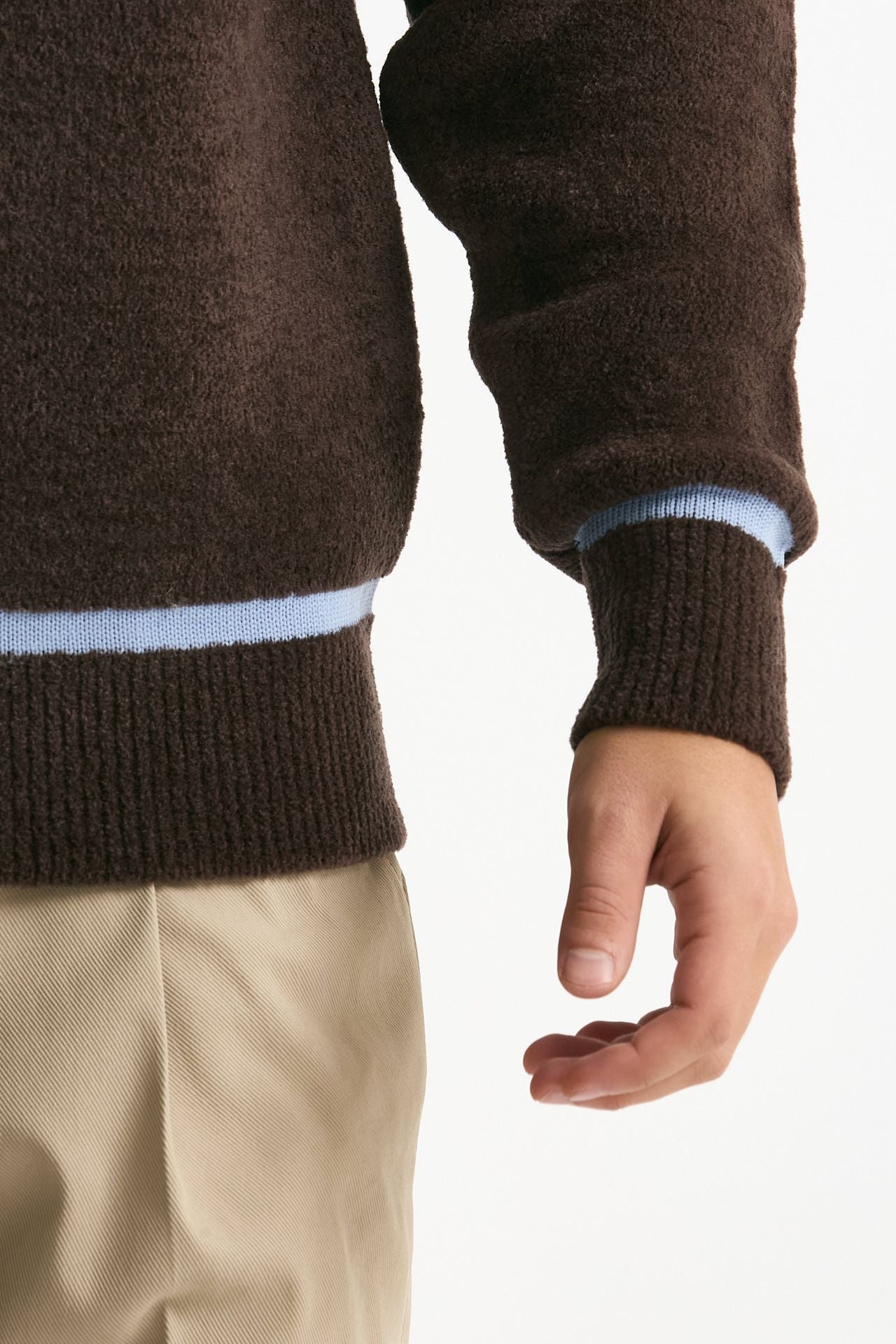 Maglia mezza zip marrone men Drôle de monsieur - 6