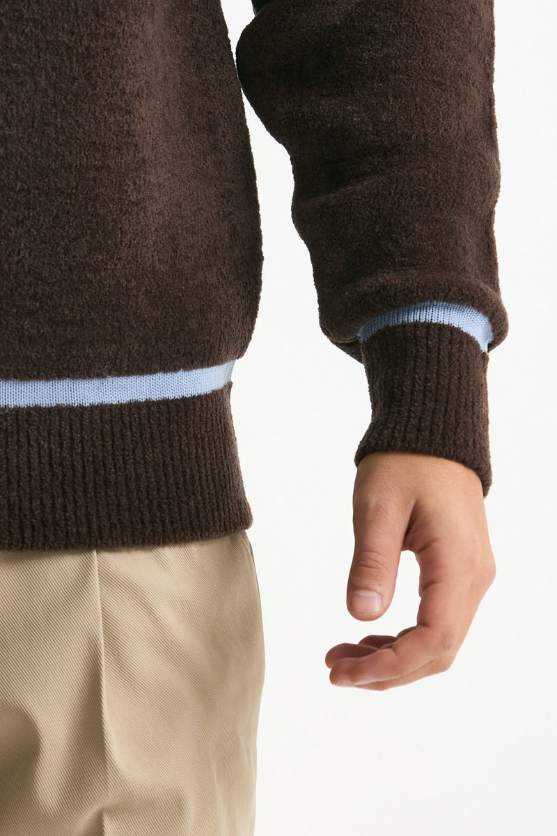 Maglia mezza zip marrone men Drôle de monsieur - 6