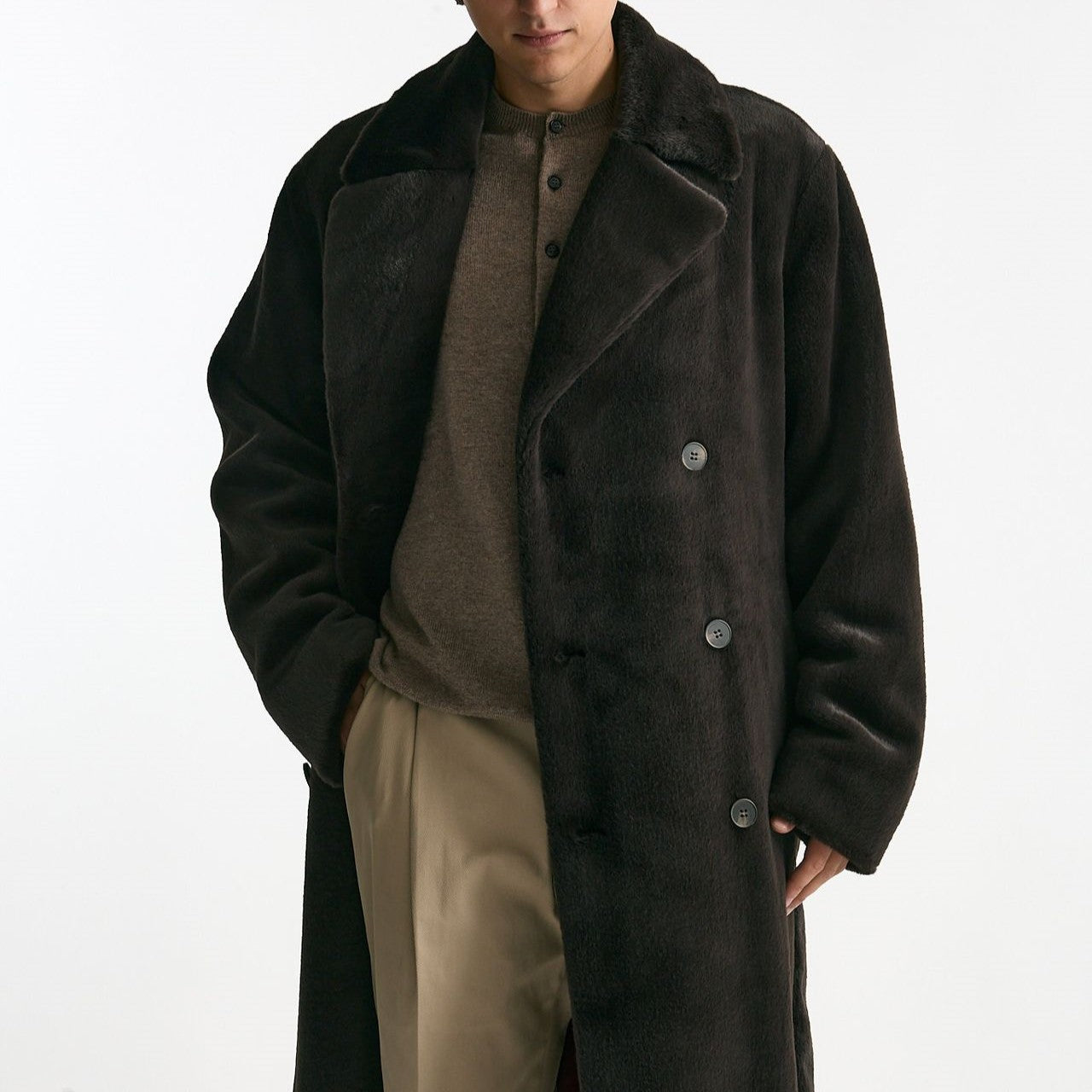 Eco pelliccia in poliestere marrone men Drôle de monsieur - 9