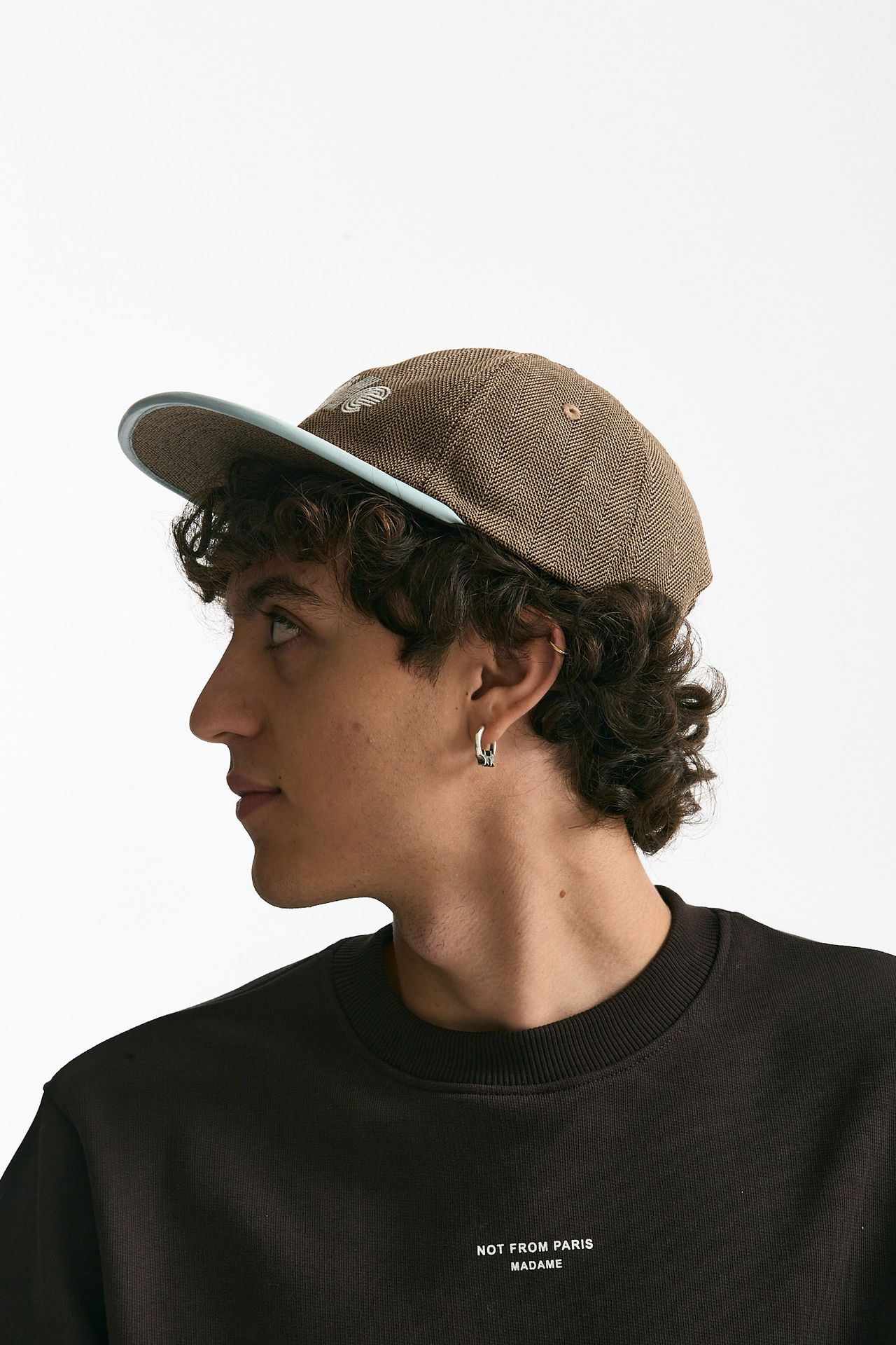 Cappello in lana spigato marrone men Drôle de monsieur - 1