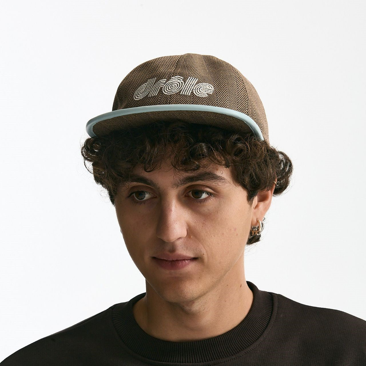 Cappello in lana spigato marrone men Drôle de monsieur - 4