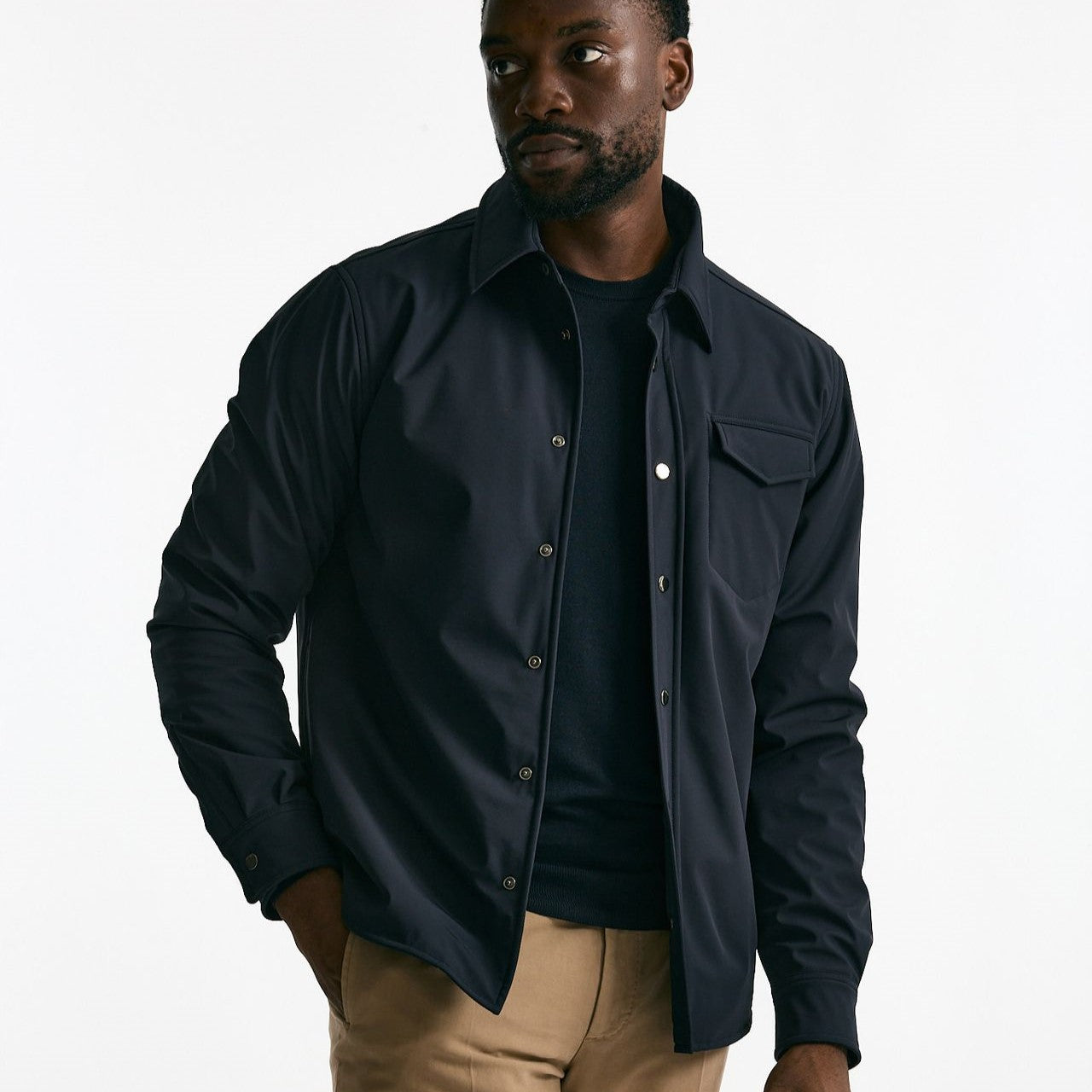 Giubbino in nylon stretch blu men Drumohr - 8