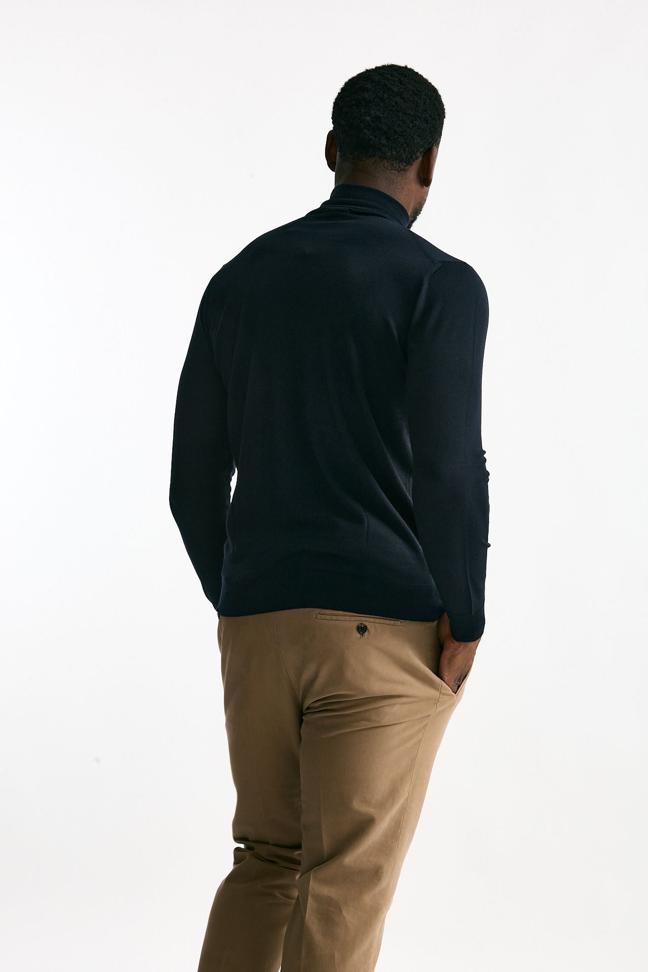 Dolcevita filato MODERN in lana rasata blu men Drumohr - 3