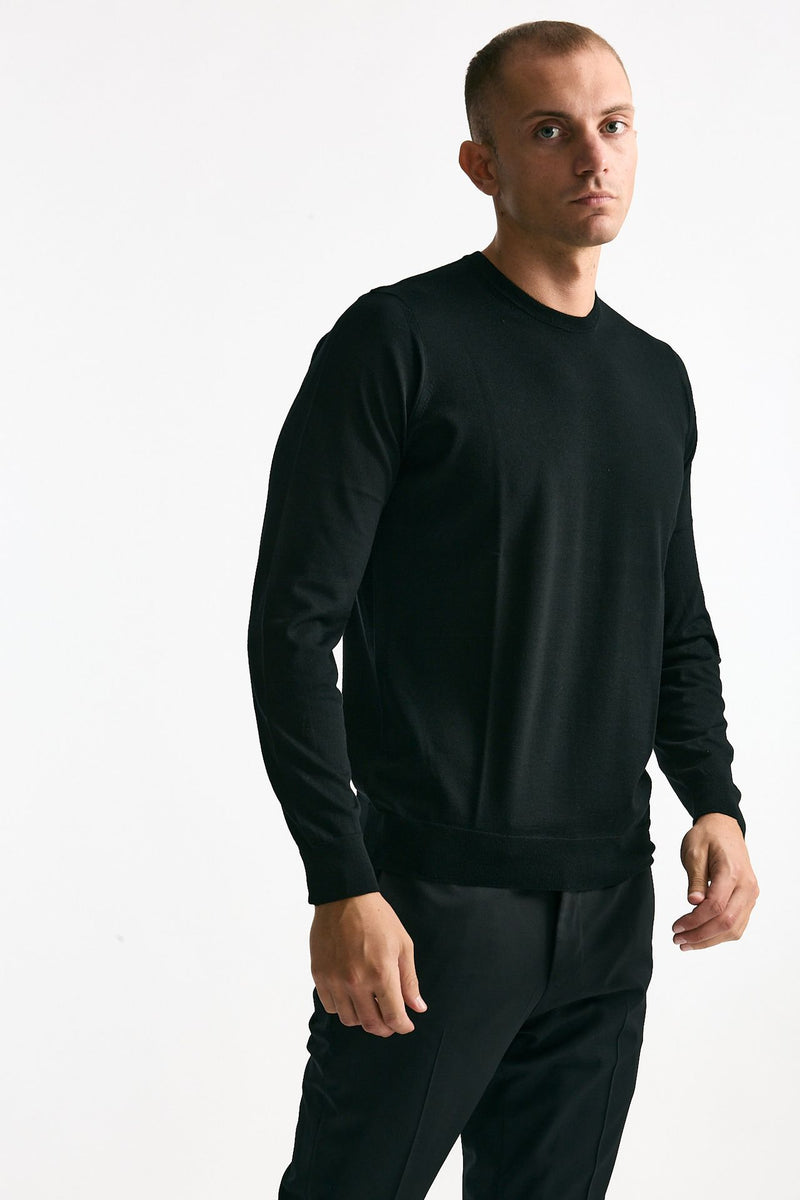 Maglia MODERN in lana rasata nero men Drumohr - 4