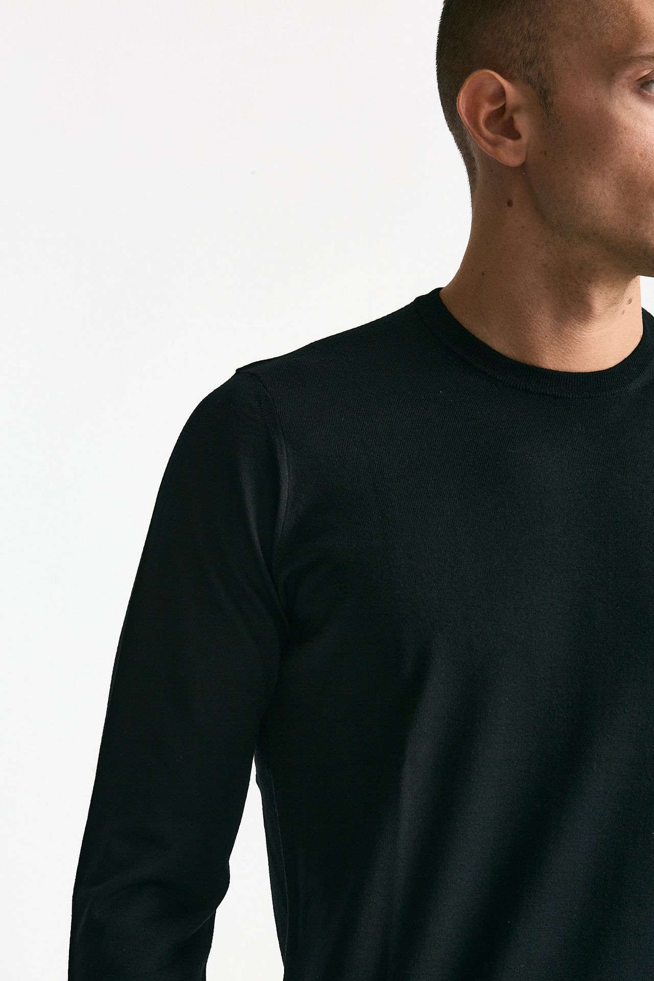 Maglia MODERN in lana rasata nero men Drumohr - 5