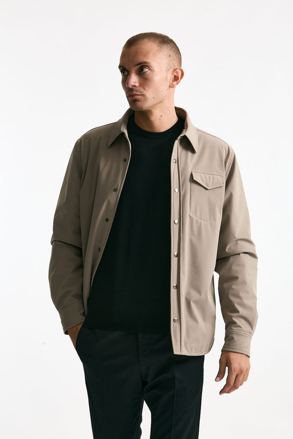 Giubbino in nylon stretch beige men Drumohr