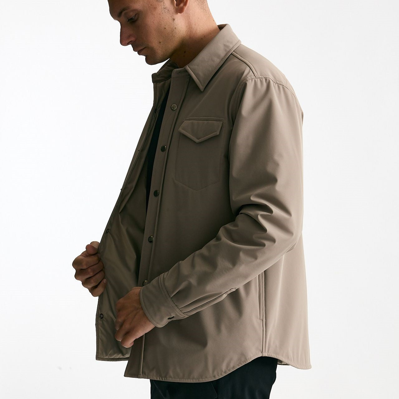 Giubbino in nylon stretch beige men Drumohr - 8