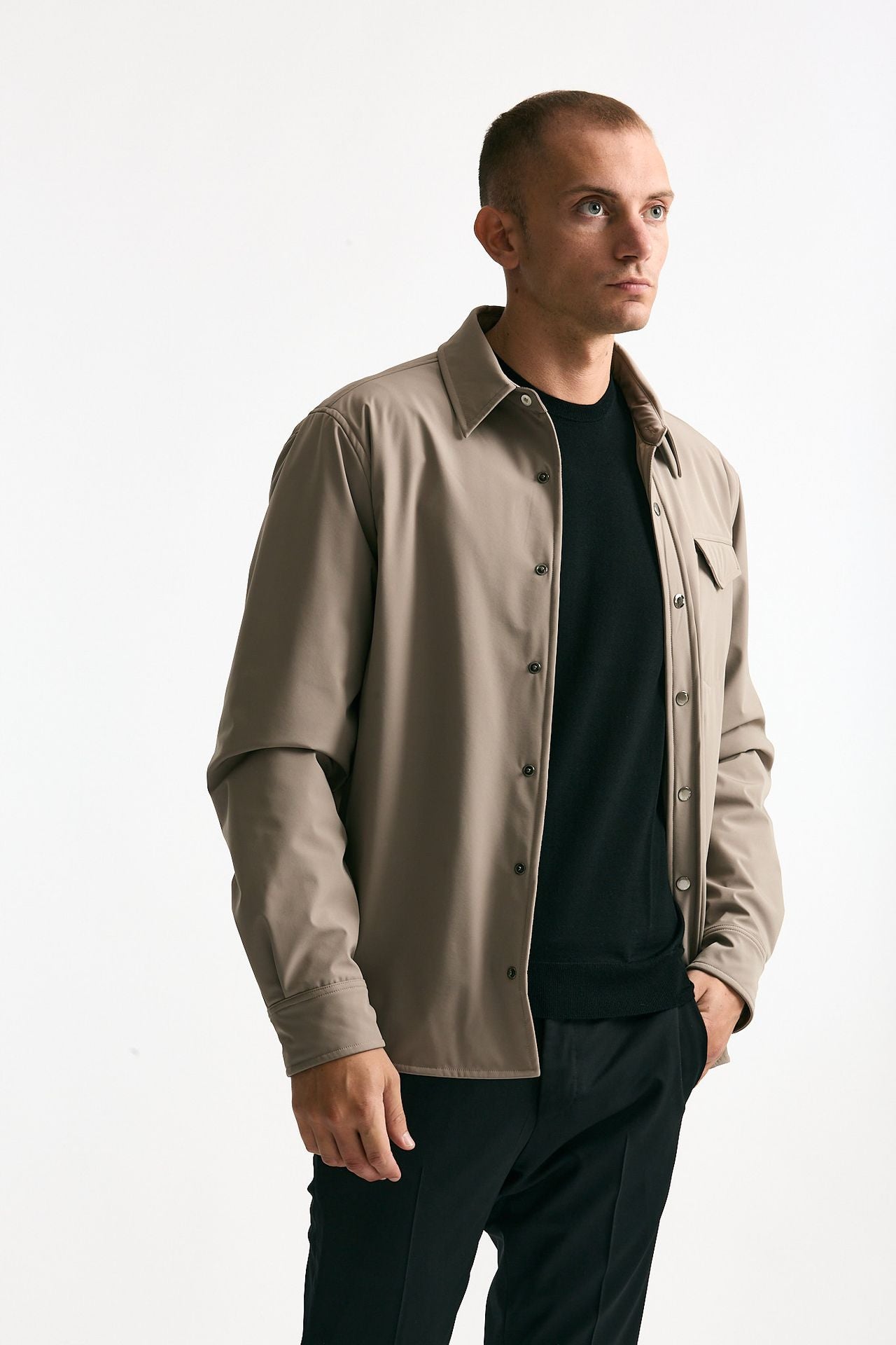 Giubbino in nylon stretch beige men Drumohr - 4