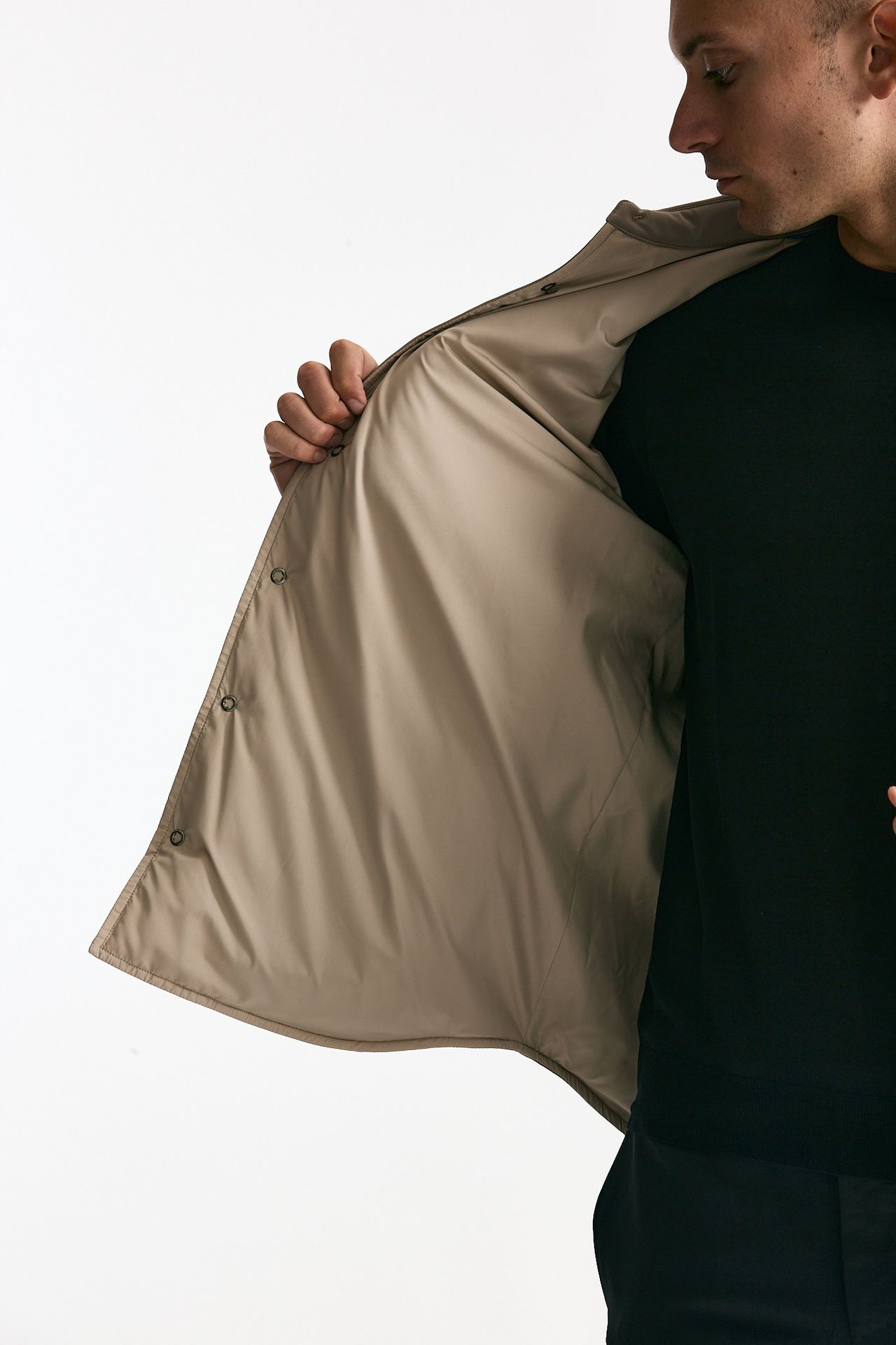 Giubbino in nylon stretch beige men Drumohr - 5