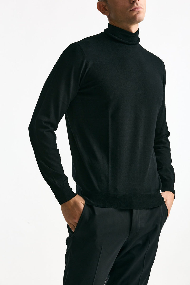 Dolcevita MODERN in lana rasata nero men Drumohr - 5