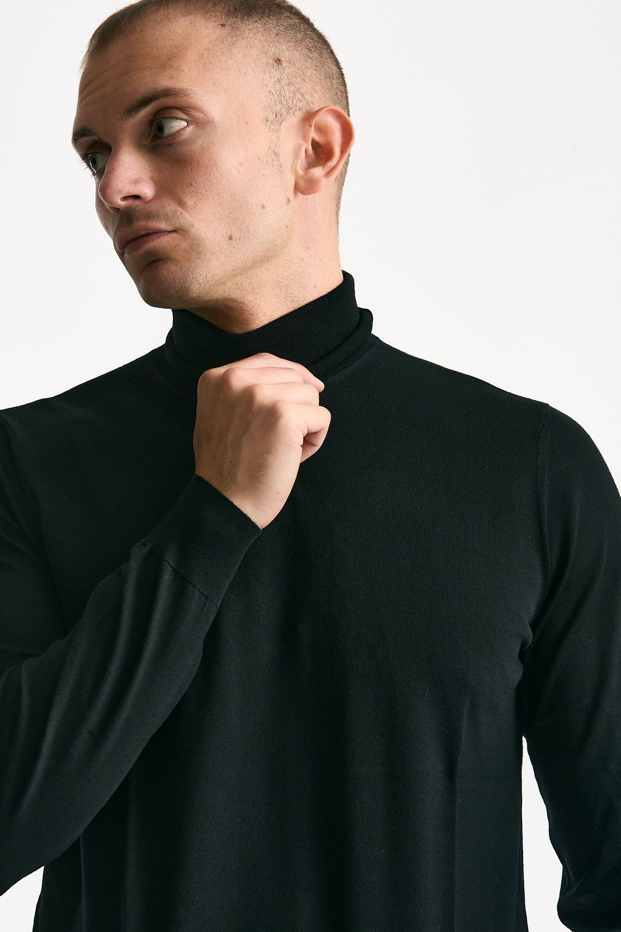 Dolcevita MODERN in lana rasata nero men Drumohr - 6