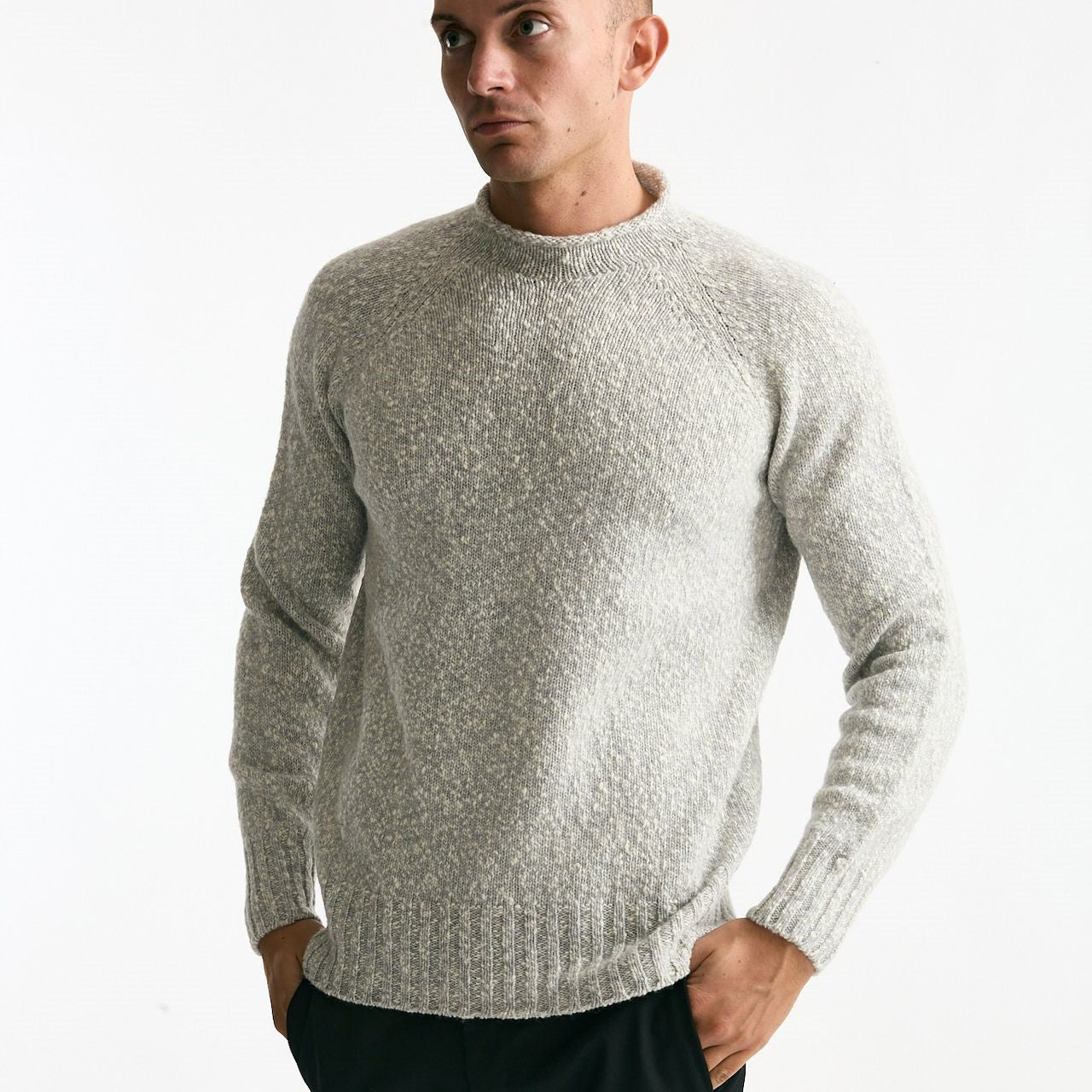 Maglia moulinè in cashmere e lana men Drumohr - 6