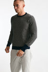 Maglia in cashmere fantasia blu e beige men Drumohr - 1