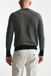 Maglia in cashmere fantasia blu e beige men Drumohr - 3