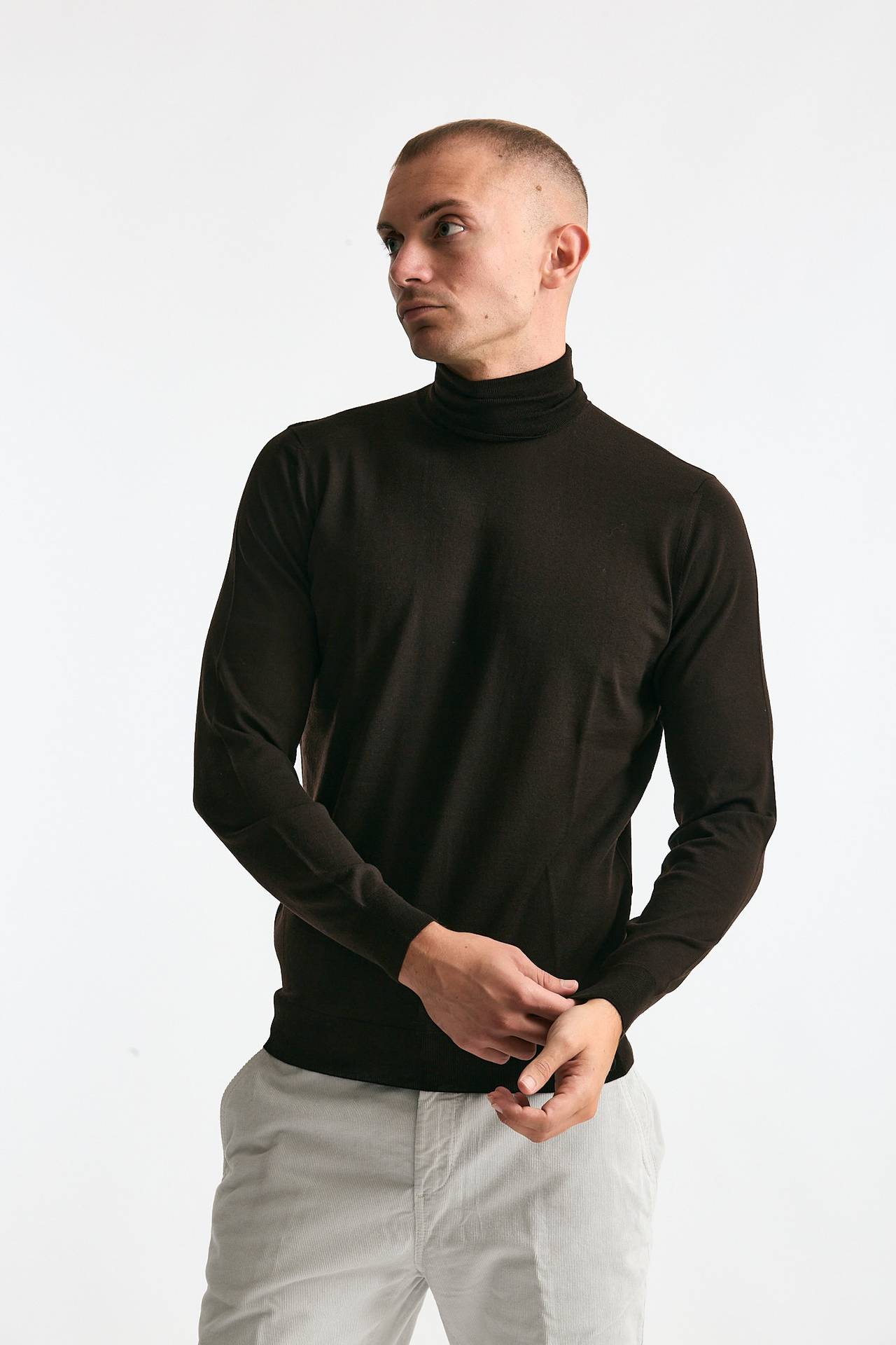 Dolcevita MODERN in lana rasata marrone men Drumohr - 2