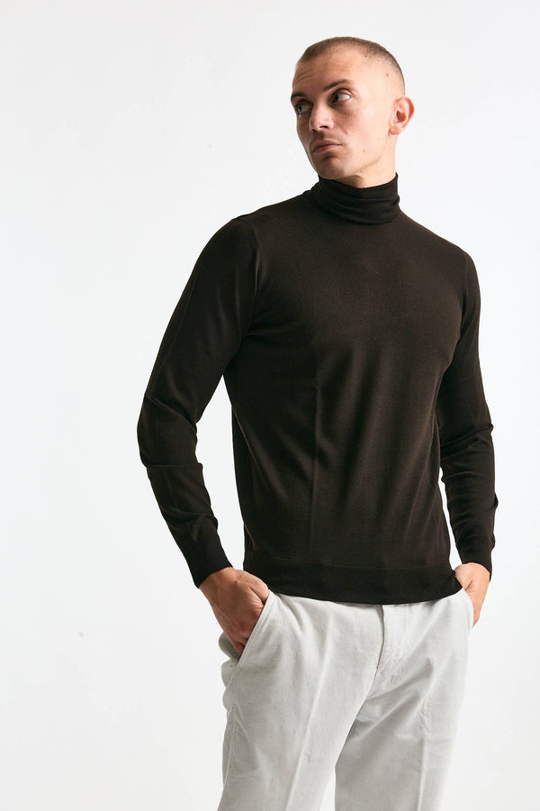 Dolcevita MODERN in lana rasata marrone men Drumohr