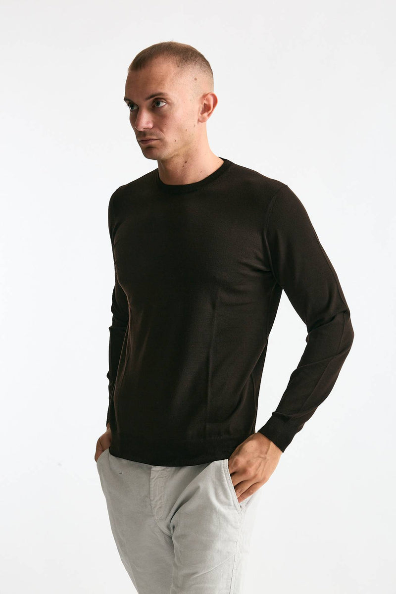 Maglia MODERN in lana rasata marrone men Drumohr - 2