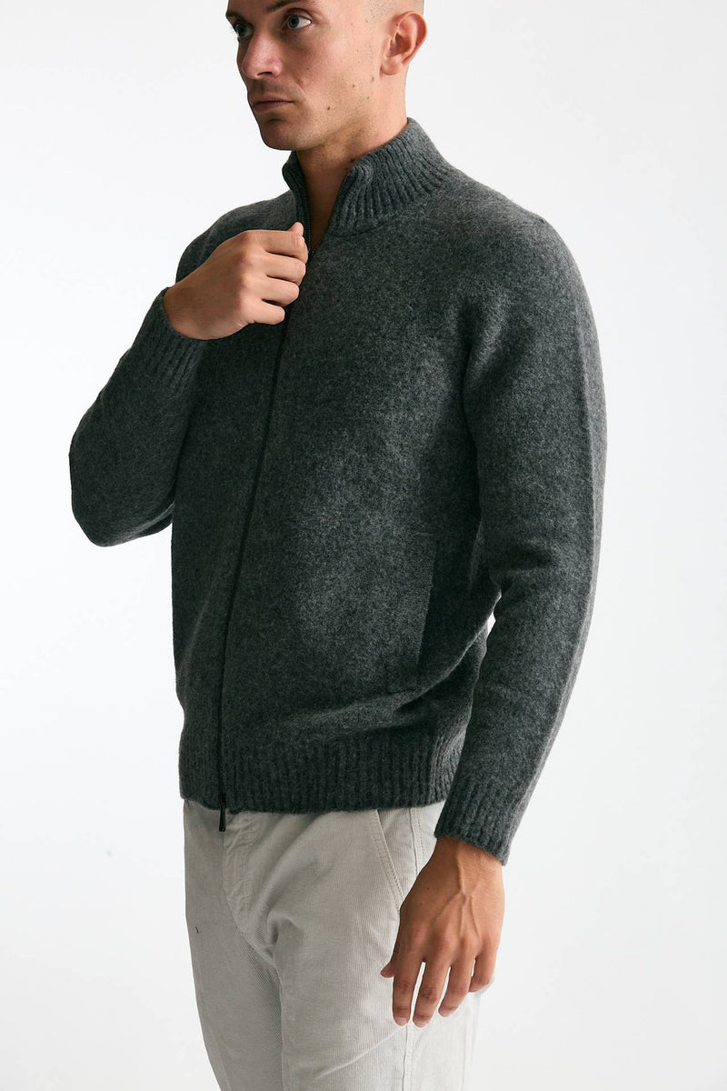 Maglia in lambswool grigio full zip men Drumohr - 2