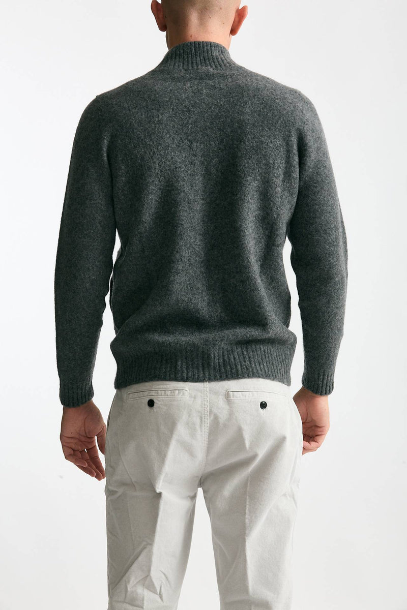 Maglia in lambswool grigio full zip men Drumohr - 3