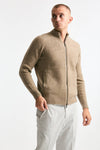 Maglia in lambswool beige full zip men Drumohr - 4