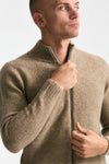 Maglia in lambswool beige full zip men Drumohr - 5