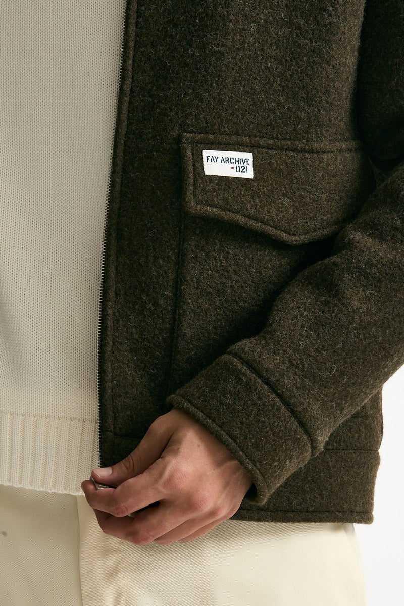 Giubbino foderato ARCHIVE verde militare men Fay - 5
