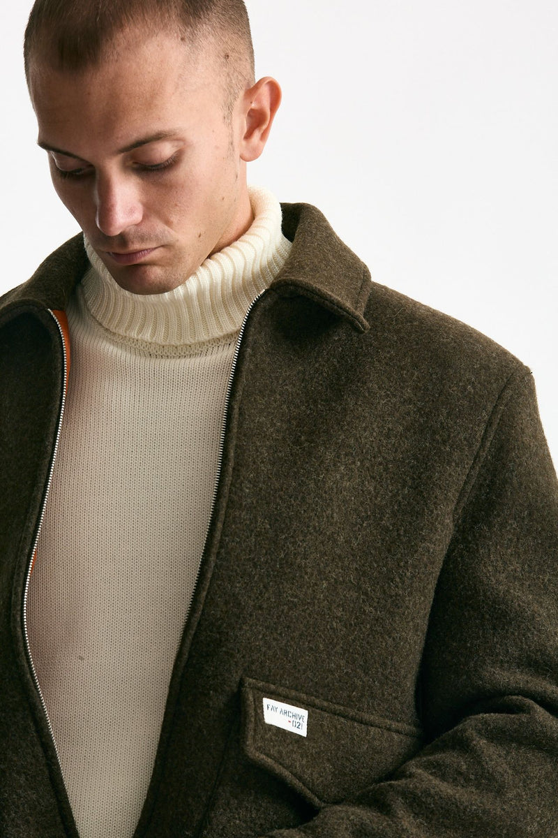 Giubbino foderato ARCHIVE verde militare men Fay - 7