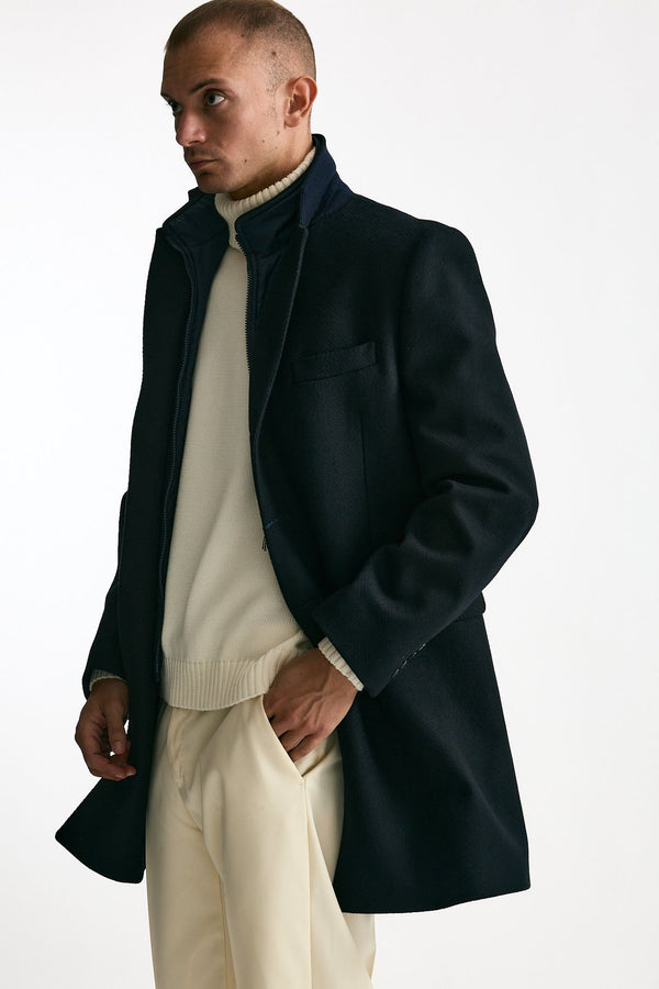 Cappotto FAY monopetto in lana e cashmere blu men Fay