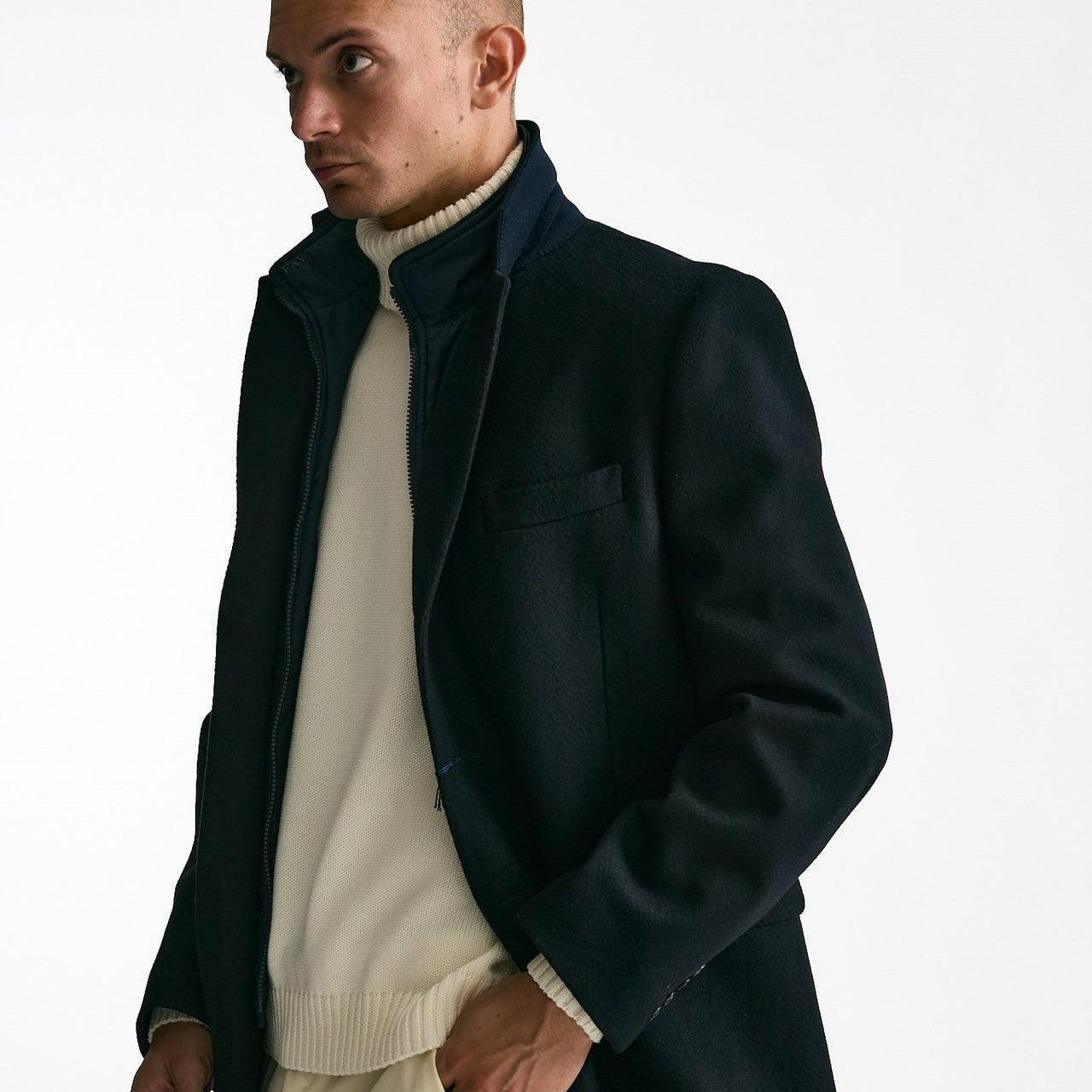 Cappotto FAY monopetto in lana e cashmere blu men Fay - 8