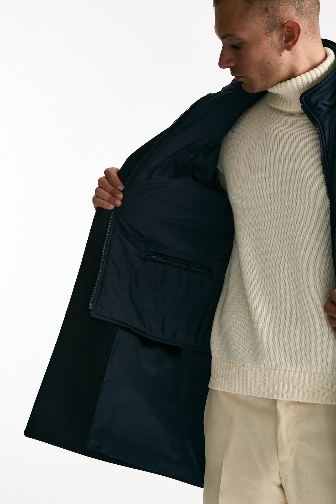 Cappotto FAY monopetto in lana e cashmere blu men Fay - 5