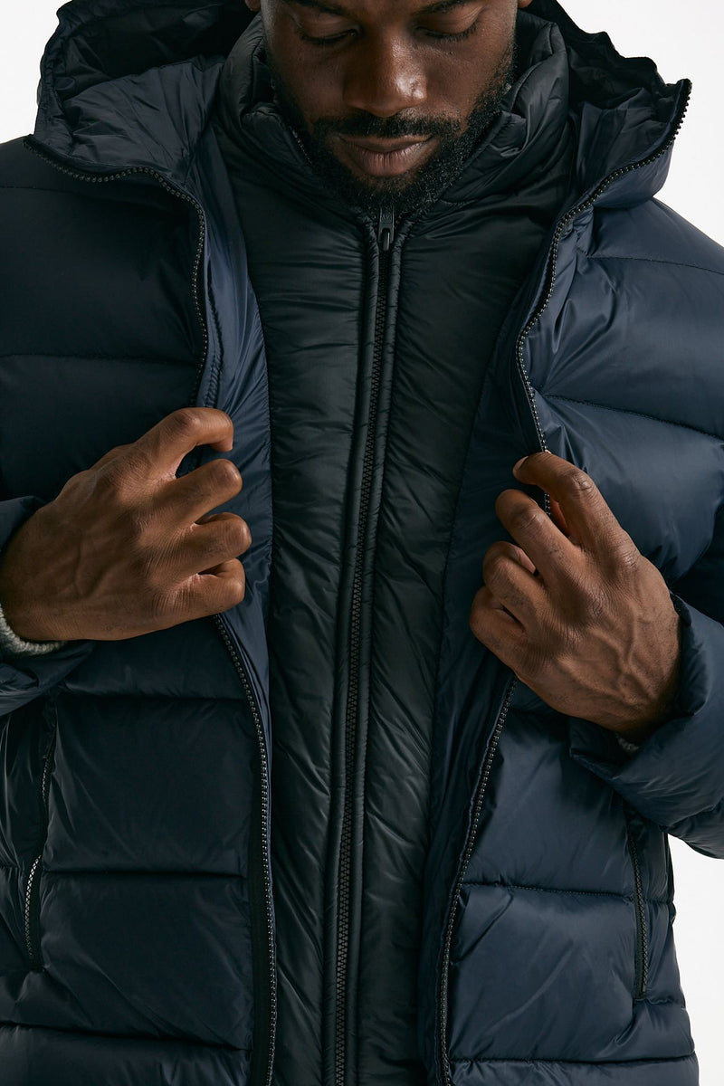 Piumino imbottito double front blu in nylon men Fay - 7