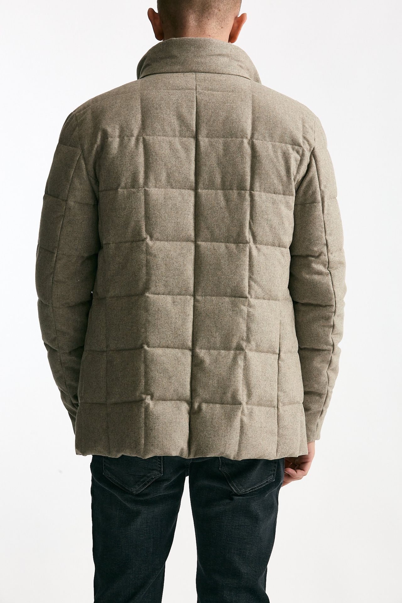 Piumino-giacca trapuntato in flanella di lana beige men Fay - 3