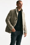 Piumino-giacca trapuntato in flanella di lana beige men Fay - 4
