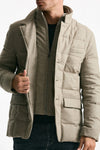 Piumino-giacca trapuntato in flanella di lana beige men Fay - 6