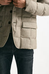 Piumino-giacca trapuntato in flanella di lana beige men Fay - 7