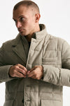 Piumino-giacca trapuntato in flanella di lana beige men Fay - 8