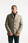 Piumino-giacca trapuntato in flanella di lana beige men Fay - 9