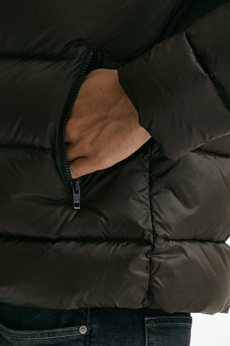 Piumino imbottito double front in nylon marrone men Fay - 8