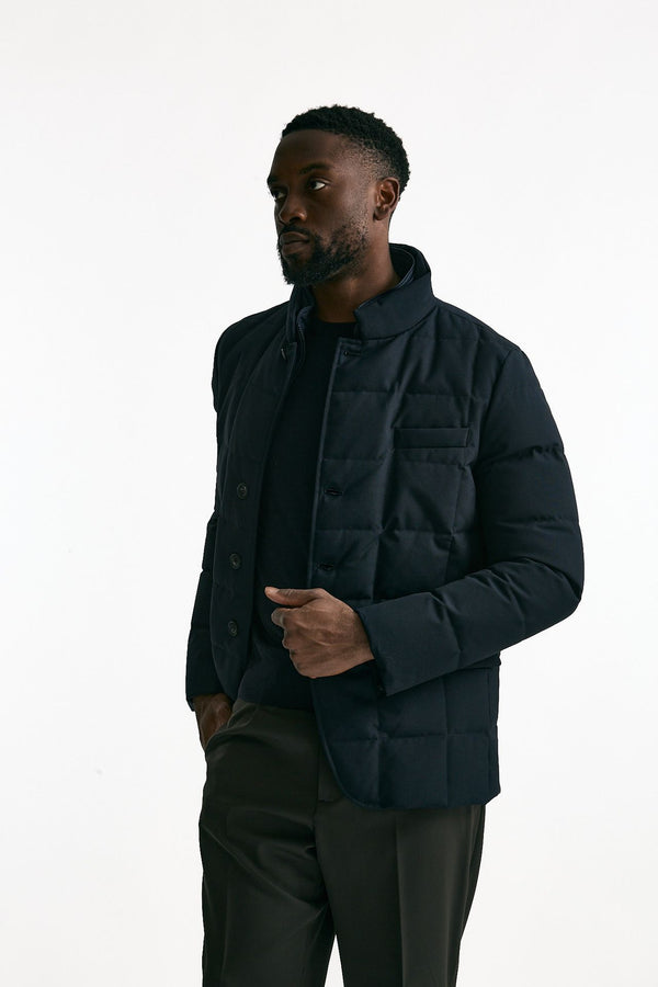 Piumino giacca double front blu men Fay