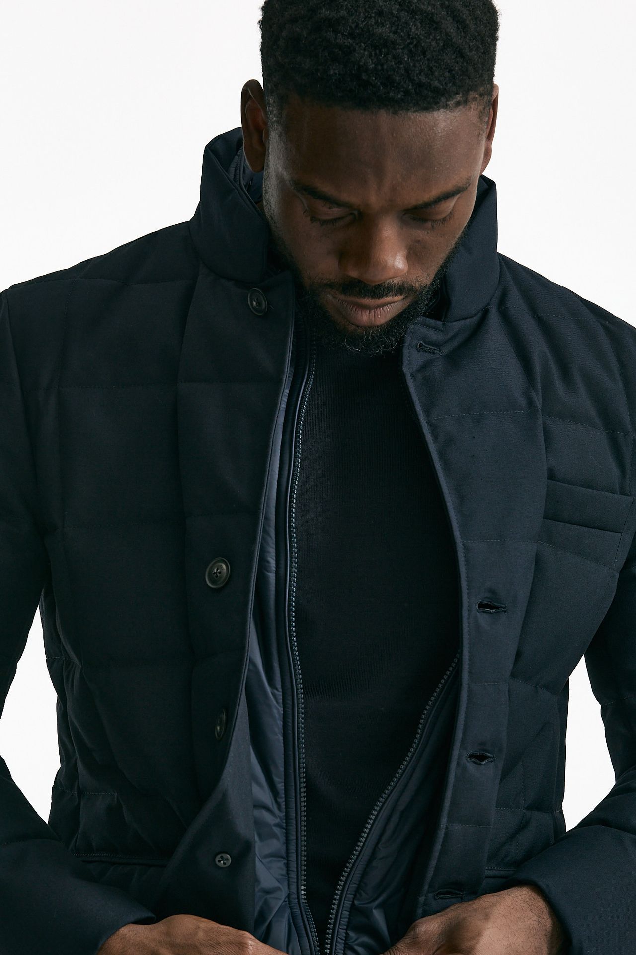 Piumino giacca double front blu men Fay - 5